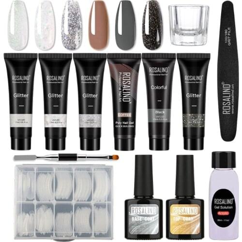 Q1QD Long Lasting Nail Extension Gel Kit Resin Nail Gel Starter Kit Multi Colors Builder Gel Extension Nail Gel Kit Nail