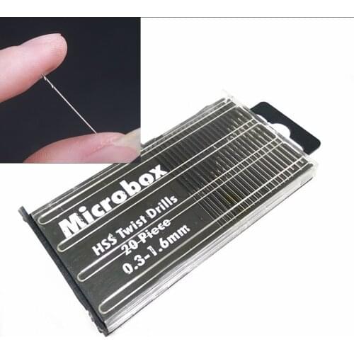 20Pcs Mini Drill Bit Set HSS Micro Twist Drill Bit Set 0.3mm-1.6mm Model Craft With Case Repair Tools Tiny Micro