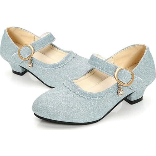 2020 new childrens princess shoes for girls dance party school kids' shoes shiny rhinestone sandals and high-heeled girlsandals