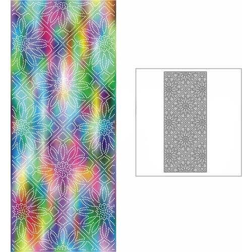 New Slim Sunflower Diamonds Dotted Background Plate 2021 Metal Cutting Dies for DIY Scrapbooking and Card Making Embossing Craft