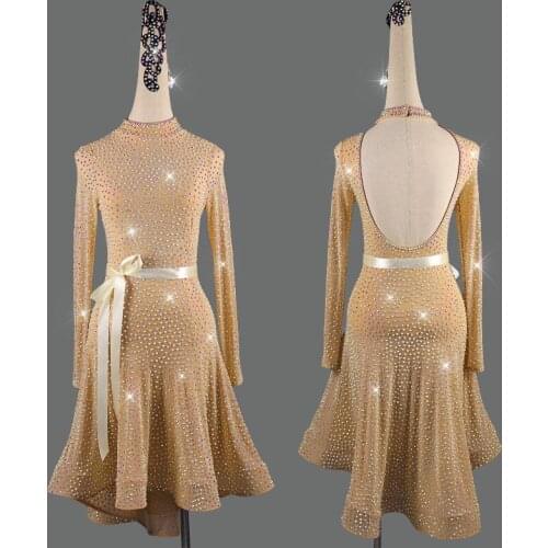 Novelty Women Latin Dance Dress Competition Clothing Female Children Adult High-end Professional Long Skirt Customization