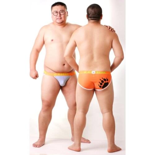 New Arrival Bear Claw Plus Size Mens Briefs Shorts Underwear Designed For Gay Bear Purple/Light Blue/Orange M L XL XXL
