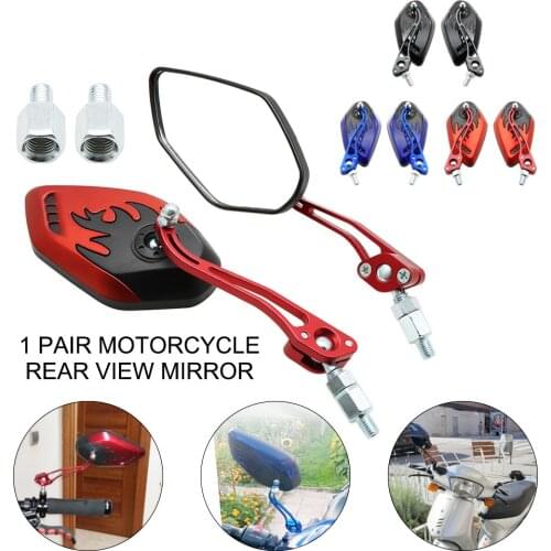 Nuoxintr Universal 2PCS Motorcycle Rearview Mirrors 360 Degree Rotation Scooter Side Mirrors 8MM 10mm
