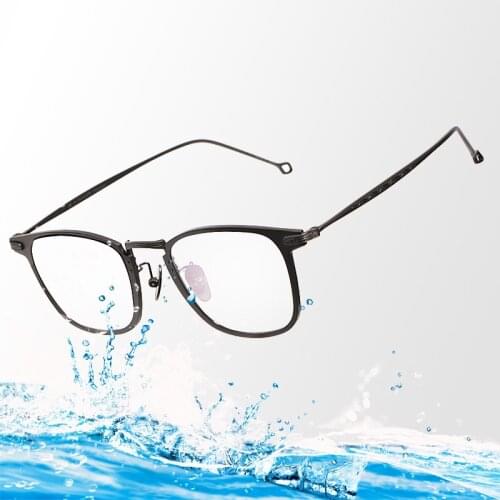 Logorela 4921 Pure Titanium Glasses Frame Men Prescription Eyeglasses Vintage Round Spectacles Myopia Optical Frames Eyewear