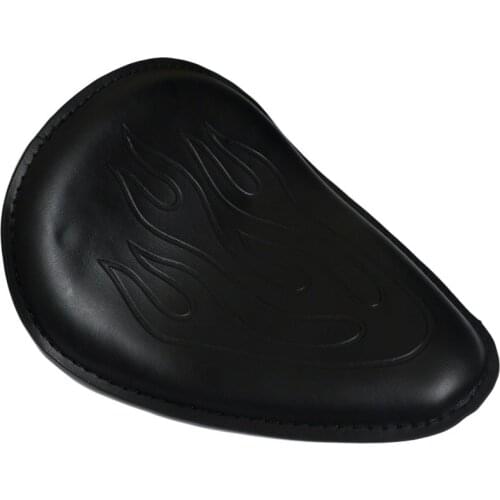 Motorcycle Black Leather Solo Seat+3" Spring Swivel Bracket for Harley Custom Chopper Bobber Saddle Seat
