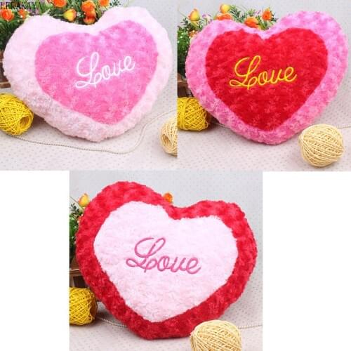 40x40cm Fashion Design Love Heart Shape Home Decorative Throw Pillow PP Cotton Soft Creative Doll Stuffed Plush Toys Lover Gift
