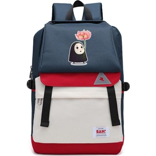 Spirited Away No Face Man Cosplay Oxford Student School Shoulder Bag Teentage Laptop Travel Rucksack Dayback Backpack Gift