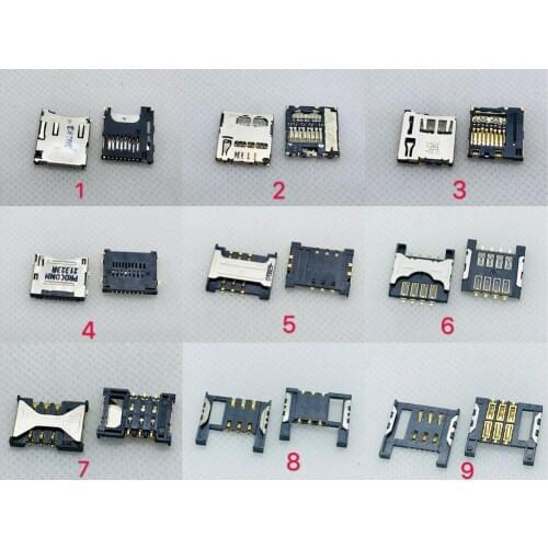 Smartphone PC Computer Laptop Panel Tablet GPS Navigation Children Watch 6/8/9PIN Micro SIM SD TF Card Slot Tray Connector PCB