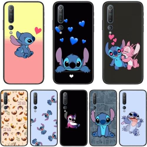 Disney Stitch Cute Phone Case For xiaomi mi11 5g 10 liti Ultra 9Pro SE 3 8 Note Anime Black Cover Silicone Back Pretty tpu