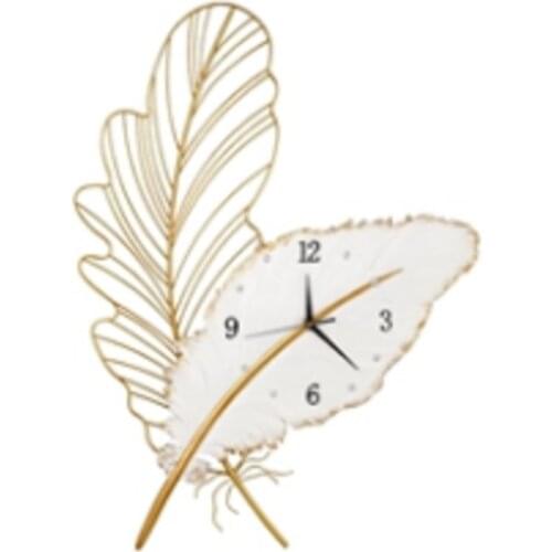 Light luxury wall digital clock home decor 3D wall clock Feathers Wall stickers Wall clock modern design Lliving room decoration