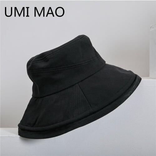 UMI MAO Spring Niche Yoji Yamamoto Dark All-match Fisherman Hat With Big Brim Stitching