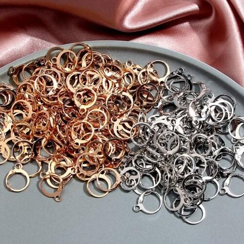 50Pcs/lot Golden Silver Hook French lever Earring Clasps And Hooks Material Wire Seetings Base Hoops For DIY Jewelry Accessories