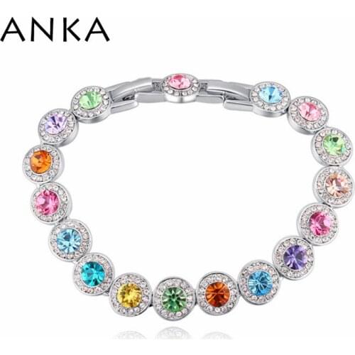 ANKA hot sell colors crystal bracelets & bangles for women luxury jewelry Designed romantic charm gift bracelets #123879