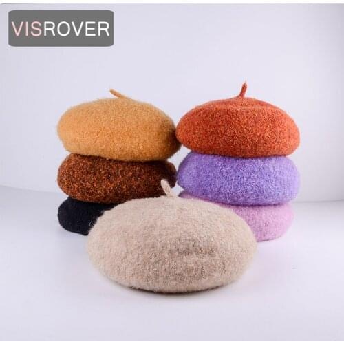 VISROVER New Colorful wool Winter beret female mix Color Autumn cap Acrylic Bright warm hat top quality Women Boina Wholesale
