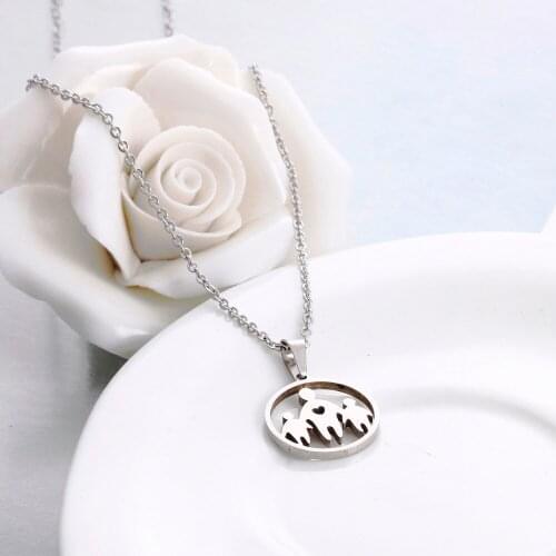 1Pc Fashion New Stainless Steel Necklace,Family Love Pendant O Chain Chokers Necklaces For Sisters Friends Lucky Gift Jewelry