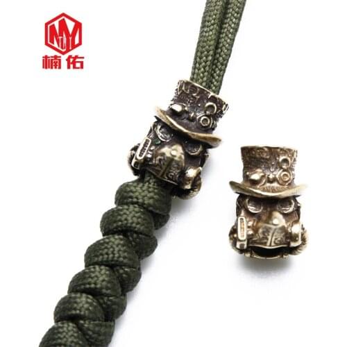 1PC Crow Retro Brass Oxide EDC Paracord Beads Umbrella Rope Cord Lanyard Pendants Knife Beads Outdoor Knife Accessories