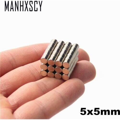 100pcs Neodymium N35 Dia 5mm X 5mm Strong Magnets Tiny Disc NdFeB Rare Earth For Crafts Models Fridge Sticking magnet 5x5mm