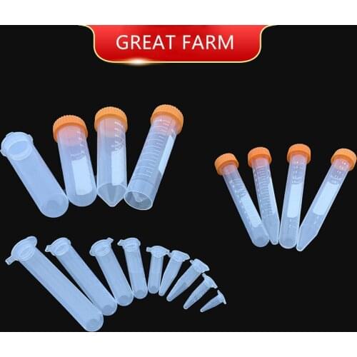 1000pcs 0.2ml Laboratory Centrifuge Tube 1.5ml Mini Plastic Test Tube 10ml Centrifuge Vial Snap Cap Container Science Lab 50ml