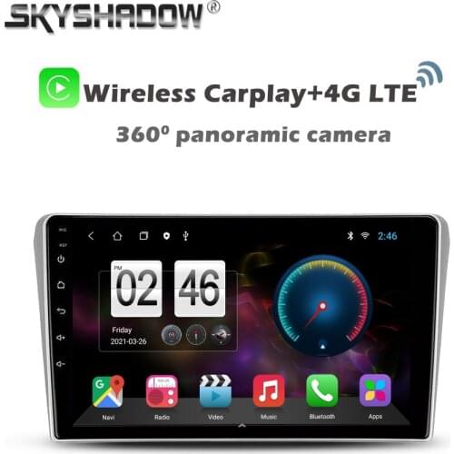 360 Wireless Carplay 9" Android 10.0 6GB+128GB Car DVD Player GPS map WIFI Bluetooth RDS Radio For Toyota Avensis T25 2003-2008