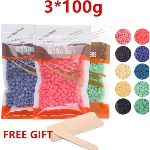 300g/Pack Hard Wax Beans for Painless Hair Removal Brazilian Waxing for Face Eyebrow Back Chest Bikini Areas Legs at Home