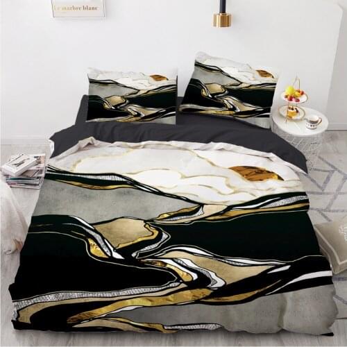 3D Bed Linens Bedding Sets Comforter Quilt Cover Duvet Set Double King Queen Double Single Size Nature Marble Style Home Textile