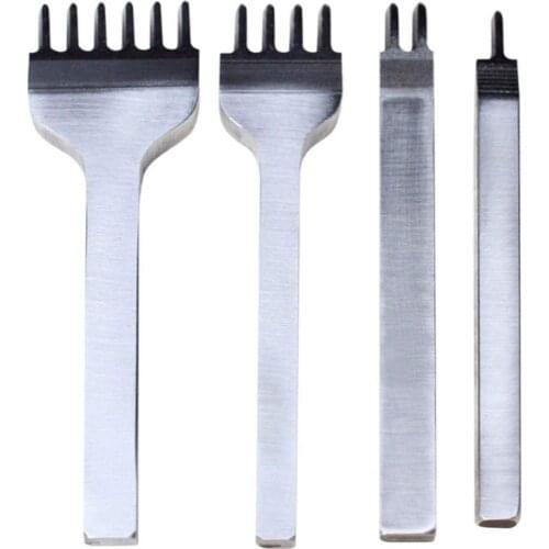 4pcs/Set Spacing Leather Hole Punches DIY Hand Perforated Round Stitching Punch Tools Hole Cut Leather Punching Tool 3/4/5mm