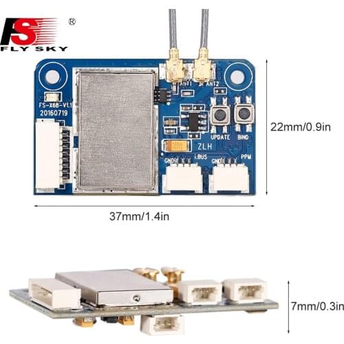Flysky FS X6B 2.4G PPM i-BUS 6CH Receiver Compatible With GT2E GT2G GT2F IT4S GT5 I4X I6 I6X I6S TH9A TM10 I8 I10 Tranmsmitter