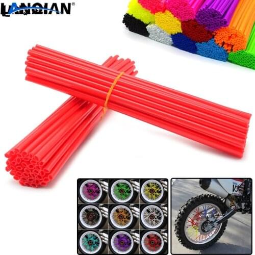 72Pcs Motorcycle Wheel Rim Spoke Skins Covers Wrap Tubes Decor Protector Kit For CR YZ RM KX 80 125 250 450 500 CRF YZF RMZ