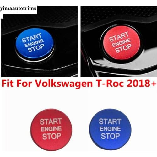 Yimaautotrims Accessories Fit For Volkswagen T-Roc T Roc 2018 - 2021 Engine Start Stop Ring Keyless System Button Cover Trim