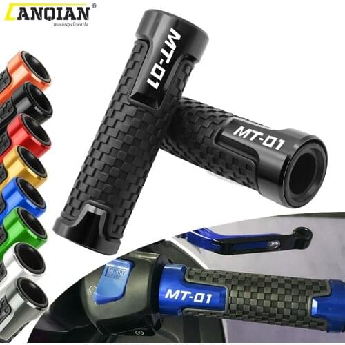 7/8" 22mm Motorcycle CNC Aluminum Rubber Handlebar Grips Hand Bar Grip For Yamaha MT01 MT-01 MT 01 2004 2005 2006 2007 2008 2009