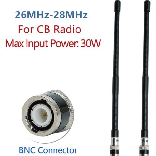 2pcs CB Antenna 26MHz-27Mhz BNC Connector Compatible with Cobra Midland Uniden Maxon Radio Shack Portable Handheld CB Radio