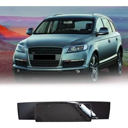 Car Front Bumper License Bracket Plate Bright Black For- Q7 2010 2011-2015 4L0807285