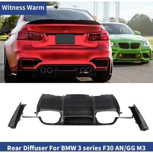 For BMW F30 AN/GG M3 Bumper 4PCS Real Carbon Fiber Rear Lip Back Bumper Spoiler Diffuser Car Styling 2012-2018