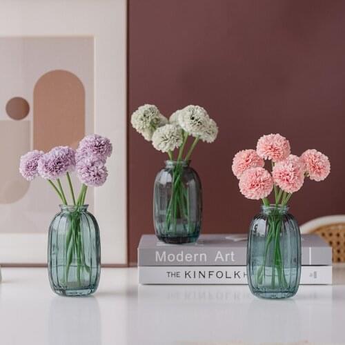 Free Shipping Glass Tabletop Vase For Living Room Simple Fresh Dried Flower Vase Desktop Decoration Flower Arrangement Vase
