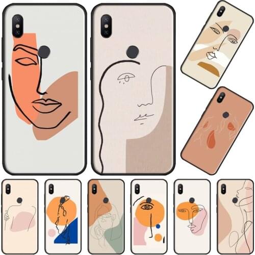 Art Retro Abstract Geometry Phone Case For Xiaomi Mi A1 A2 5 6 6PLUS 8 9 SE Lite MIX 2 2S MAX 2 3 Pocophone F1