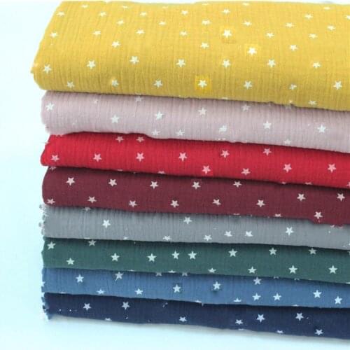 Baby Cotton Gauze Fabric Double Soft Towelling Crepe Sewing Material Fluorescent-free for Baby Organic Fabric Plain 100*135cm