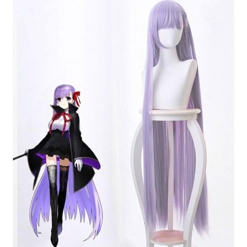 FATE FGO Matou Sakura Long Purple Wig With Two Clip On Ponytails Euryale Stheno Straight Thick Anime Cosplay Wigs Costume Party