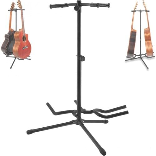 Double Holders Aluminum Alloy Floor Guitar Stand with Stable Tripod for Display 2pcs Acoustic Electric Guitar Bass Parts