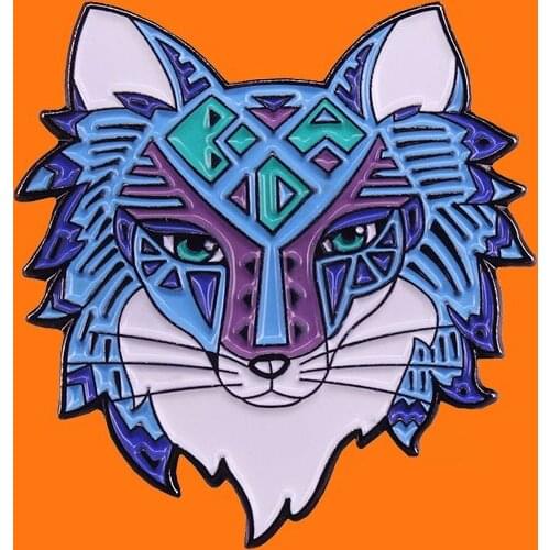 Cute Wolf Head Enamel Pins Funny Animal Metal Cartoon Brooch Backpack Hat Bag Collar Lapel Badge Men Women Fashion Jewelry Gift