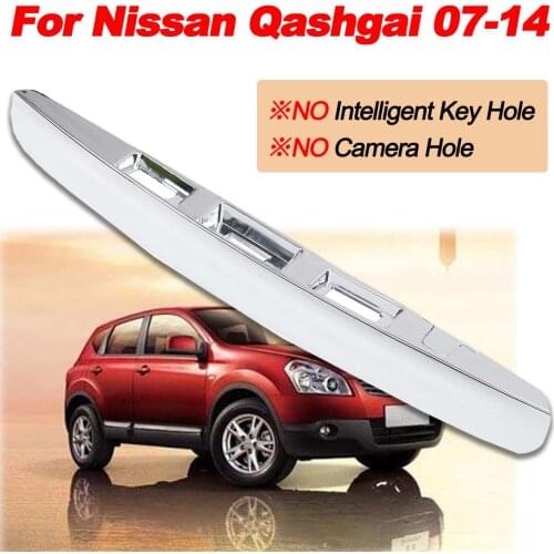 Silver Rear Tailgate Boot Door Grab Electroplated Lid Handle Trim Cover Without I-key&Camera Hole For Nissan Qashqai 2007-2014