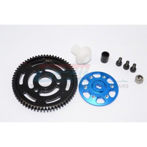 GPM ALUMINIUM SPUR GEAR ADAPTER + STEEL SPUR GEAR 32 PITCH 65T For AXIAL YETI SCORE AX90068 RC Upgrade