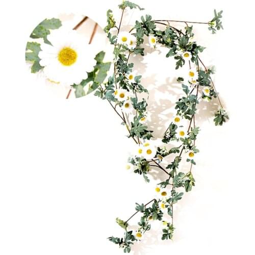 Artificial Garland Silk Flower Wreath Greenery Garland Vines Wedding Party Decoration Wall Hanging Flower Wreath Decor