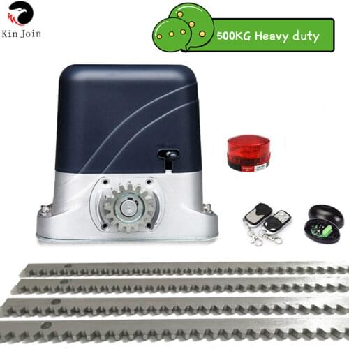 KINJOIN Sliding 500KG Door GATE OPENER Electric Operating Kit With 4m Rack A Pair Of Infrared Sensors A Warning Light