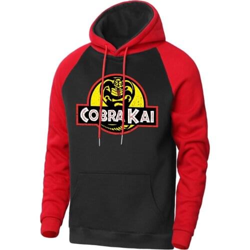 Cobra Kai Cartoon Mens Hooded Raglan Hip Hop Fashion Sweatshirts Long Sleeve 2021 New Sprint Hoodie Polyester Casual Tops Homme