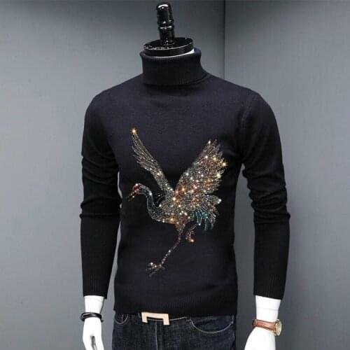 Spring Boy Turtleneck Sweater Comfortable Thick Knit Long Sleeve Black Wool Brand Street Knitwear Casual Slim 2021 New