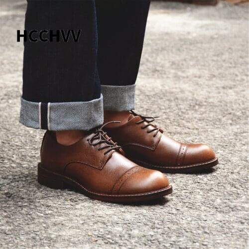 Mens Oxford casual shoes Retro mens work shoes handmade machine paratrooper shoes men loafers leather