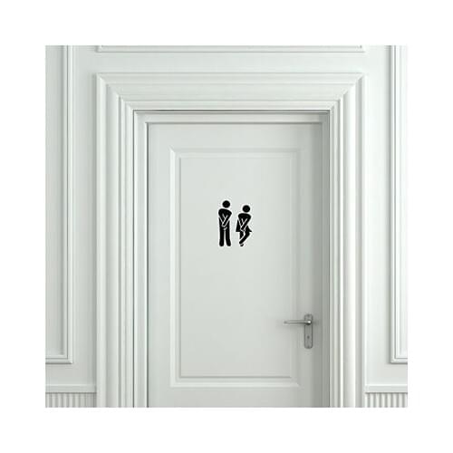 Toilet Door Sign Sticker - Door Sticker