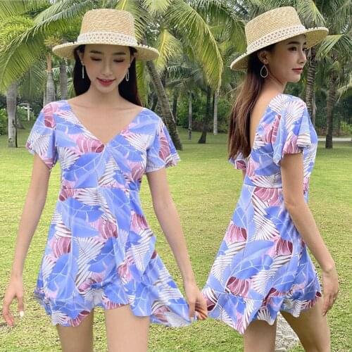 2021 New Fashion Ladys Fat MM Swimsuit Covering Meat, Showing Thin, Big Breasts, Gathered One-piece Skirt Swimsuit