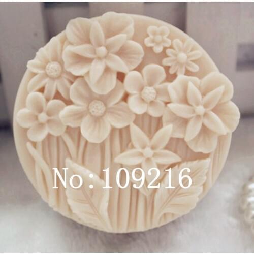 Wholesale!!1pcs Small Flowers (zx68) Silicone Handmade Soap Mold Crafts DIY Mould