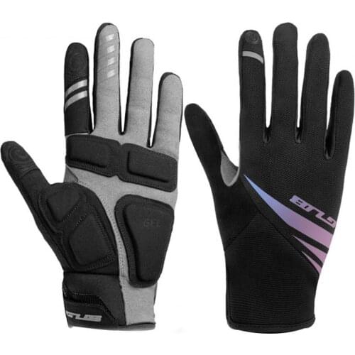 Men Winter Gloves Waterproof Cycling Ski Gloves Full Finger Touch Screen Plush Liner Reflective Strips Warm Gloves Warm Gloves